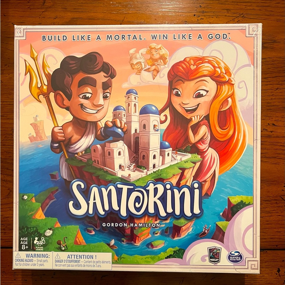 Santorini Board Game. Brand new in wrap. Unopened.  Rare. Collectors Edition